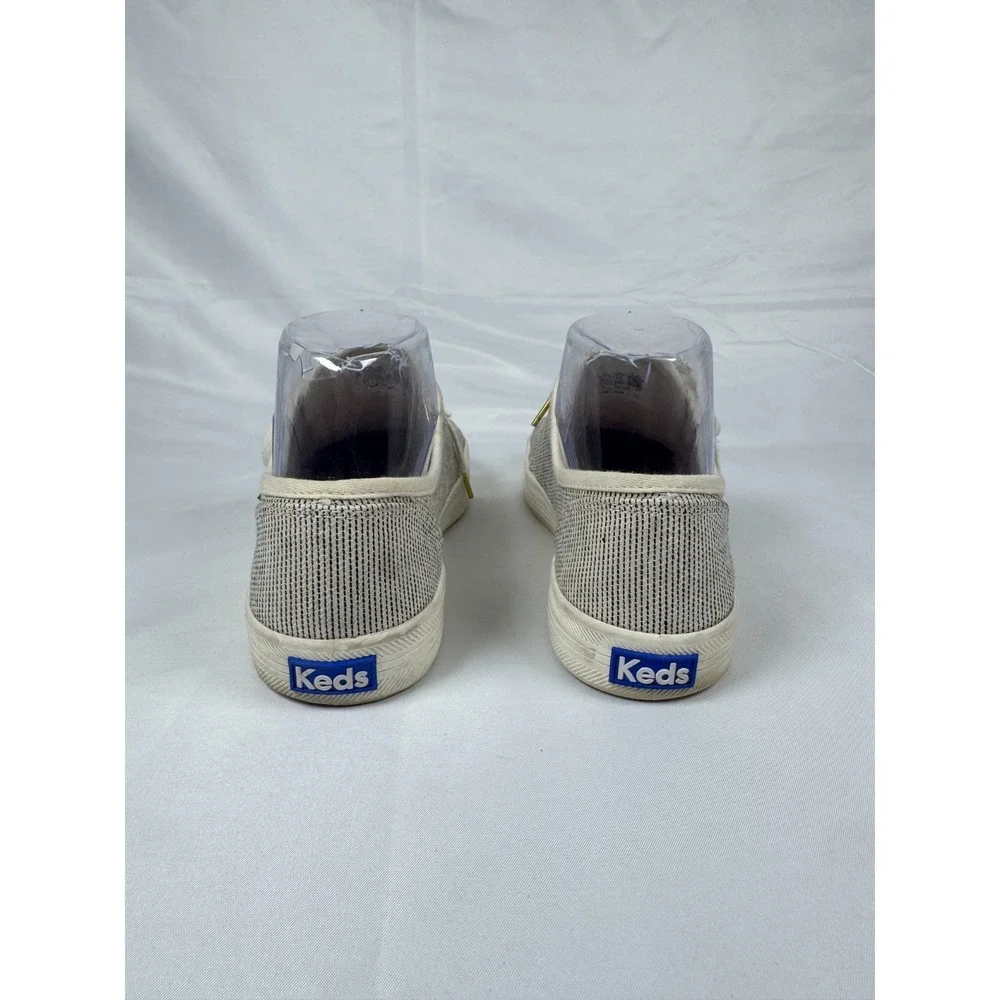 Keds Jump Kick WF59175 Womens US 6.5 Comfort Shoes Beige Black Striped Sneakers